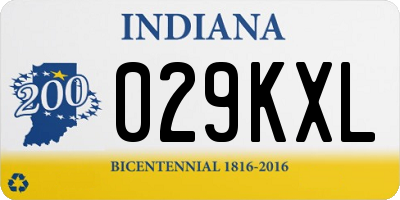 IN license plate 029KXL