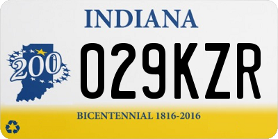 IN license plate 029KZR