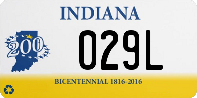 IN license plate 029L