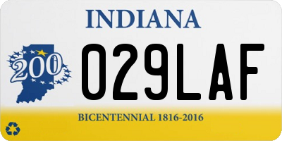 IN license plate 029LAF