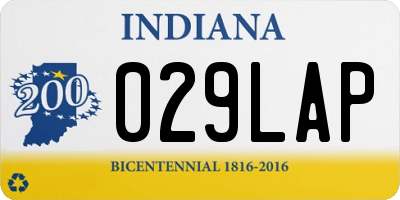 IN license plate 029LAP