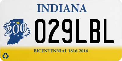 IN license plate 029LBL