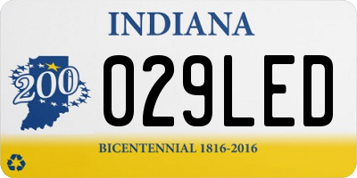 IN license plate 029LED