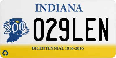 IN license plate 029LEN
