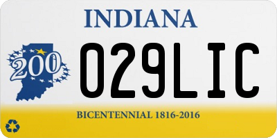 IN license plate 029LIC