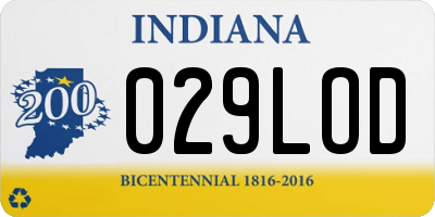 IN license plate 029LOD