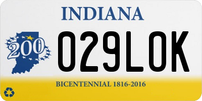 IN license plate 029LOK