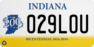 IN license plate 029LOU