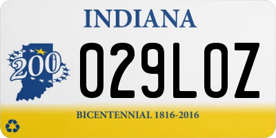 IN license plate 029LOZ