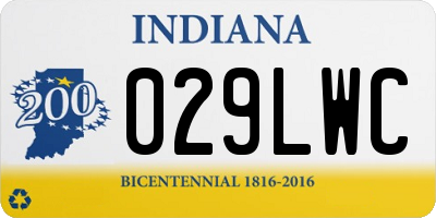 IN license plate 029LWC