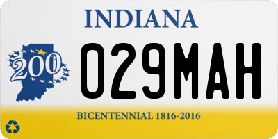 IN license plate 029MAH