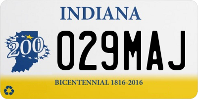 IN license plate 029MAJ