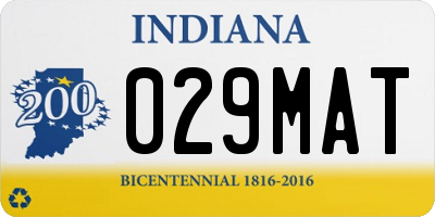 IN license plate 029MAT