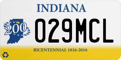 IN license plate 029MCL
