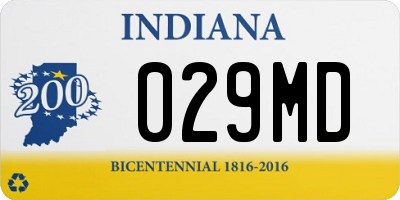 IN license plate 029MD