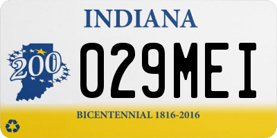 IN license plate 029MEI