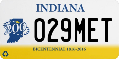 IN license plate 029MET