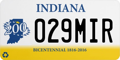 IN license plate 029MIR