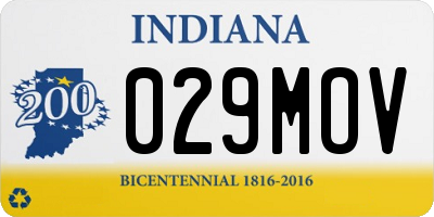 IN license plate 029MOV