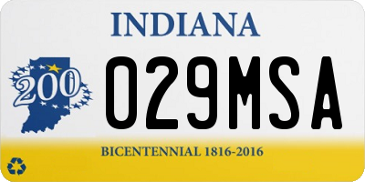 IN license plate 029MSA
