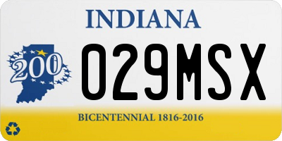 IN license plate 029MSX