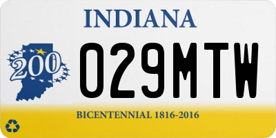 IN license plate 029MTW