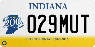 IN license plate 029MUT