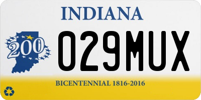 IN license plate 029MUX