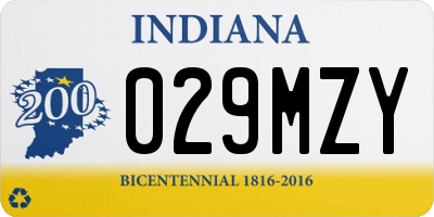 IN license plate 029MZY