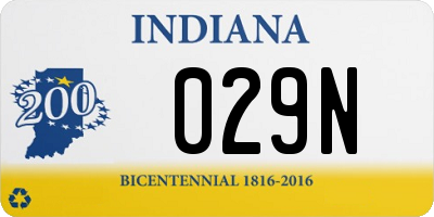 IN license plate 029N