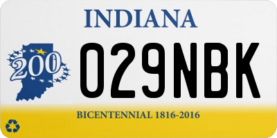 IN license plate 029NBK