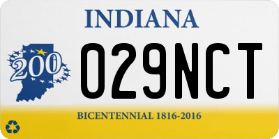 IN license plate 029NCT