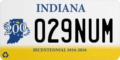 IN license plate 029NUM