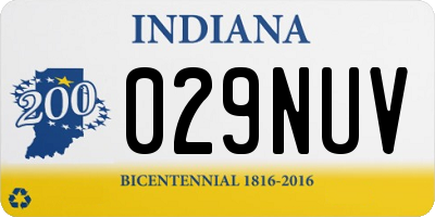 IN license plate 029NUV