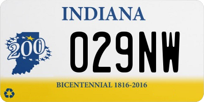 IN license plate 029NW