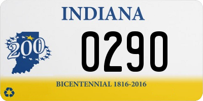 IN license plate 029O