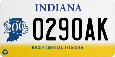 IN license plate 029OAK