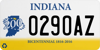 IN license plate 029OAZ