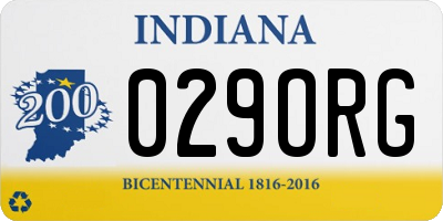 IN license plate 029ORG