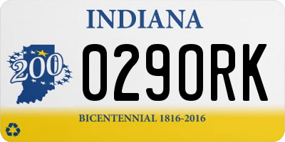 IN license plate 029ORK