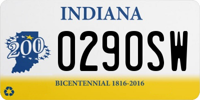 IN license plate 029OSW