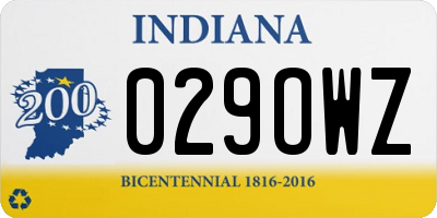 IN license plate 029OWZ