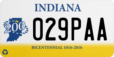IN license plate 029PAA