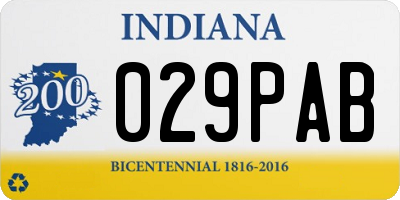 IN license plate 029PAB
