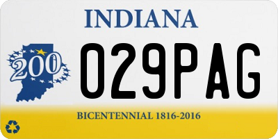 IN license plate 029PAG