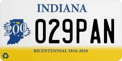 IN license plate 029PAN