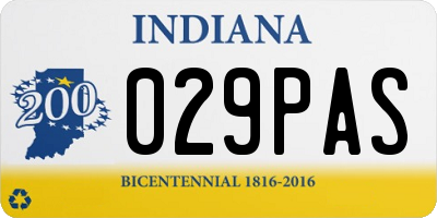 IN license plate 029PAS
