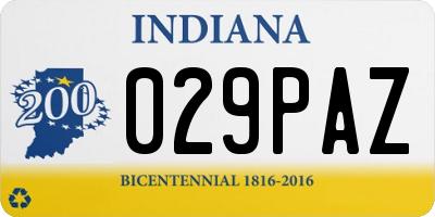 IN license plate 029PAZ