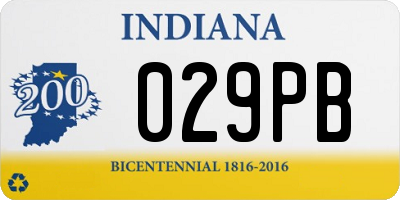 IN license plate 029PB