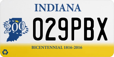 IN license plate 029PBX